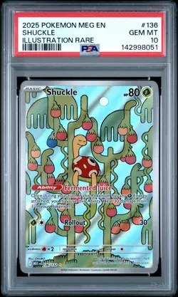 2025 POKEMON MEG EN-MEGA EVOLUTION ILLUSTRATION RARE #136 SHUCKLE PSA 10 - Image 1