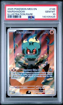 2025 POKEMON MEG EN-MEGA EVOLUTION ILLUSTRATION RARE #146 MARSHADOW PSA 10 - Image 1