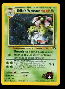 2000 POKEMON GYM CHALLENGE UNLIMITED ERIKA'S VENUSAUR 4/132 HOLO RARE LP-M+ - Image 1