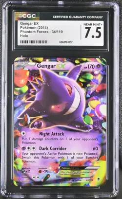 2014 POKEMON XY PHANTOM FORCES GENGAR EX #34/119 HOLO CGC 7.5 - Image 1