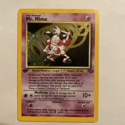 Mr. Mime 6/64 Rare Jungle Holo 1st Edition Pokemon Vintage - Image 1
