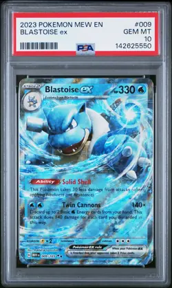 2023 POKEMON MEW EN-151 #009 BLASTOISE EX PSA 10 - Image 1