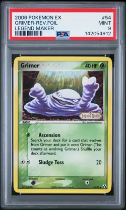 2006 POKEMON EX LEGEND MAKER #54 GRIMER-REVERSE FOIL PSA 9 - Image 1