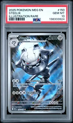 2025 POKEMON MEG EN-MEGA EVOLUTION ILLUSTRATION RARE #150 STEELIX PSA 10 - Image 1
