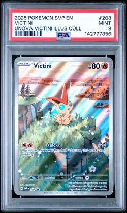 2025 POKEMON SVP PROMO UNOVA VICTINI ILLUSTRATION COLLECTION #208 VICTINI PSA 9 - Image 1