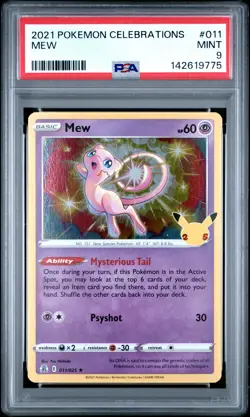 2021 POKEMON CELEBRATIONS #011 MEW PSA 9 - Image 1