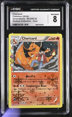 2016 POKEMON GENERATIONS RADIANT COLLECTION CHARIZARD RC5/RC32 HOLO CGC 8 - Image 1