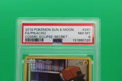 2019 POKEMON SUN & MOON COSMIC ECLIPSE SECRET #241 FULL ART/PIKACHU PSA 8 - Image 2