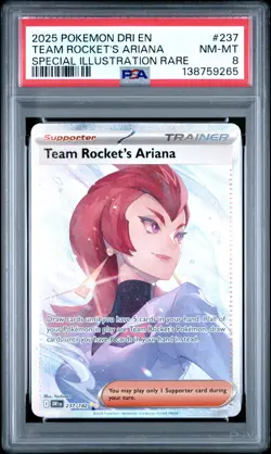 2025 POKEMON DRI SPECIAL ILLUSTRATION RARE #237 TEAM ROCKET'S ARIANA PSA 8 - Image 1