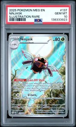 2025 POKEMON MEG EN-MEGA EVOLUTION ILLUSTRATION RARE #137 NINJASK PSA 10 - Image 1
