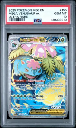 2025 POKEMON MEG EN-MEGA EVOLUTION ULTRA RARE #155 MEGA VENUSAUR EX PSA 10 - Image 1