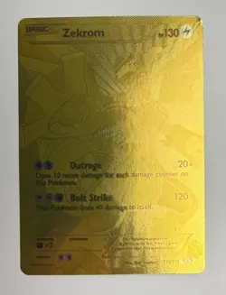 2013 POKEMON B&W LEGENDARY TREASURES ZEKROM #115/113 GOLD SECRET RARE HOLO LP - Image 3