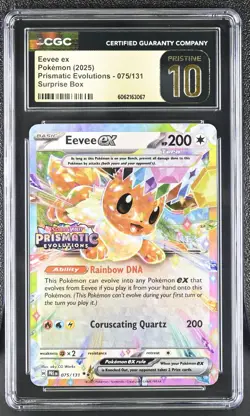 2025 POKEMON PRISMATIC EVOLUTIONS PROMO EEVEE EX 075/131 HOLO CGC 10 PRISTINE - Image 1