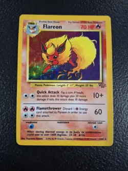 Pokemon TCG Flareon Jungle 3/64 Holo Unlimited Holo Rare - Image 1