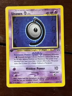 Pokemon Neo Discovery Unown D 1st Edition 47/75 Uncommon LP - Image 1