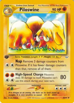 Piloswine - 1st Edition - 36/64 Neo Revelation - WOTC - Pokemon TCG - 2000 - Image 1