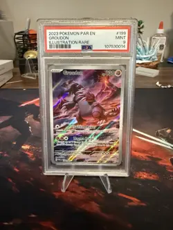 Pokemon TCG Groudon Illustration Rare Paradox Rift 199/182 PSA 9 Graded - Image 1