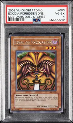 2002 YU-GI-OH! PROMO DDS-DARK DUEL STORIES #003 EXODIA THE FORBIDDEN ONE PSA 4 - Image 1