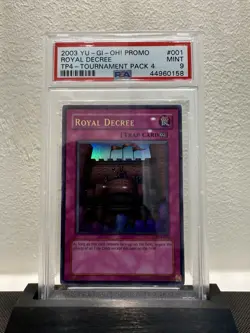 Yugioh PSA 9 MINT Royal Decree TP4-001 Ultra Rare Tournament Pack 4 - Image 1