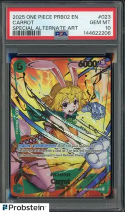 2025 One Piece PRB02 EN Special Alternate Art #023 Carrot PSA 10 GEM MINT - Image 1