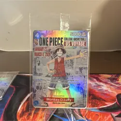 One Piece CCG Monkey D. Luffy US Voyage Holo Character Card - Image 1