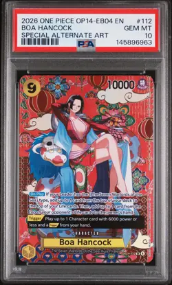 2026 ONE PIECE THE AZURE SEA'S SEVEN SPECIAL ALT ART #112 BOA HANCOCK PSA 10 - Image 1
