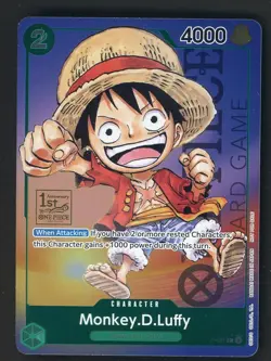 #3 One Piece Card Game P-037 1st Anniversary Monkey D. Luffy - Image 1