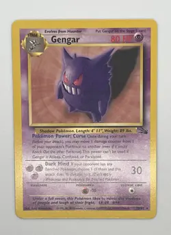 Pokemon TCG Gengar Fossil 20/62 Non Holo Rare Psychic Card Stock 1999 - Image 1