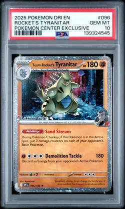 PSA 10 Team Rocket's Tyranitar Pokemon Center Stamped Promo Pokemon Card - Image 1