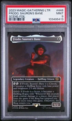 2023 Magic The Gathering LOTR Frodo, Sauron's Bane Scene Foil PSA 9 #448 MTG - Image 2