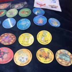 28 Pokemon Vintage Taz Walkers Tazo Collectors RETRO BUNDLE NINTENDO & stickers - Image 4