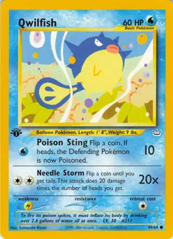 Qwilfish - 1st Edition - 49/64 Neo Revelation - Pokemon TCG - 2000 - Image 1