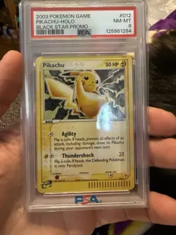 Pokemon Pikachu Black Star Promo Holo 012 PSA 8 50 HP 2003 English - Image 1