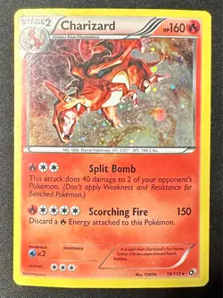 Charizard HOLO BLEED + SWIRL 19/113 Legendary Treasures Pokemon Cosmos Holo MpHp - Image 1