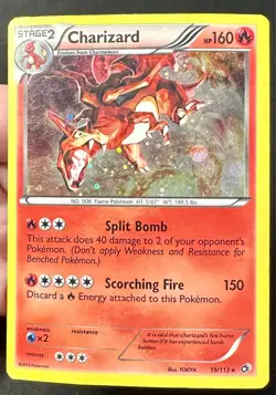 Charizard HOLO BLEED + SWIRL 19/113 Legendary Treasures Pokemon Cosmos Holo MpHp - Image 4