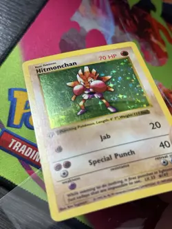Pokemon Hitmonchan 1st Edition Holo Rare Base Set Shadowless 007/102 70 HP - Image 4