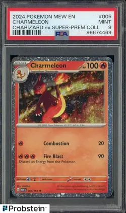 2024 Pokemon Mew EN #005 Charmeleon Charizard ex Super Premium Collection PSA 9 - Image 1