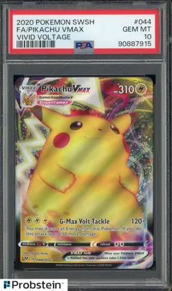 2020 Pokemon SWSH #044 FA/Pikachu VMAX Vivid Voltage PSA 10 - Image 1