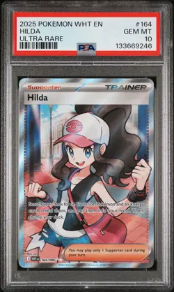 2025 POKEMON WHITE FLARE ULTRA RARE #164 HILDA PSA 10 - Image 1