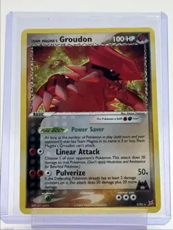 TEAM MAGMA'S GROUDON 2004 POKEMON EX TEAM MAGMA VS AQUA HOLO RARE 9/95 Q5677 - Image 1