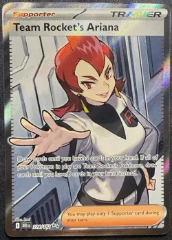 Pokemon TCG Team Rockets Aria 224/182 Destined Rivals Full Art Trainer - Image 1