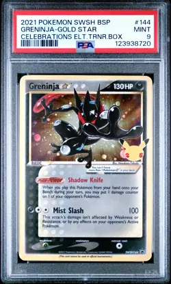 2021 POKEMON SWSH BLACK STAR PROMO #144 GRENINJA-GOLD STAR PSA 9 - Image 1