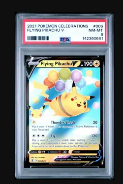 PSA 8 Flying Pikachu V Celebrations #006 2021 Pokemon NM-MT Slab - Image 1
