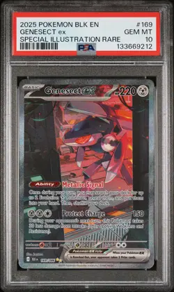 2025 POKEMON BLACK BOLT SPECIAL ILLUSTRATION RARE #169 GENESECT EX PSA 10 - Image 1