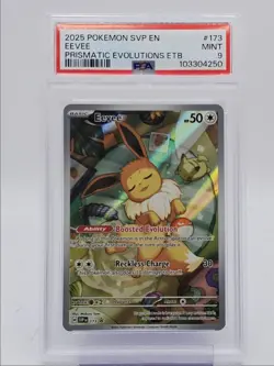 EEVEE 2025 POKEMON S & V PRISMATIC EVOLUTIONS ETB PROMO #173 PSA 9 Q0004 - Image 1