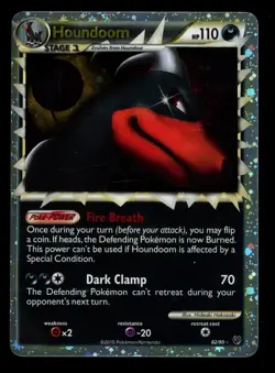2010 POKEMON HG&SS UNDAUNTED HOUNDOOM PRIME 82/90 ULTRA RARE HOLO SCRATCH LP+-M - Image 1