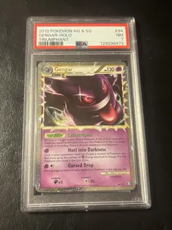Pokemon Heart Gold Soul Silver (HS) Triumphant Gengar (Prime) 94/102 Holo PSA 7 - Image 1