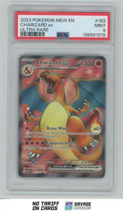 2023 Pokemon Scarlet & Violet 151 Full Art Ultra Rare Charizard ex PSA 9 - Image 1