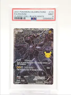 ZEKROM 2021 POKEMON CELEBRATIONS CLASSIC COLL B&W RARE 114/114 PSA 9 Q0004 - Image 1