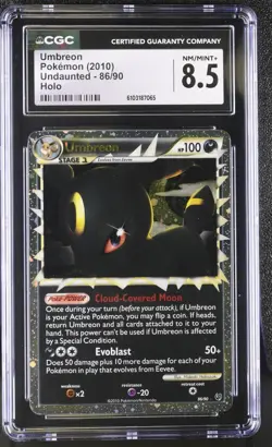 2010 POKEMON HG&SS UNDAUNTED UMBREON PRIME 86/90 ULTRA RARE HOLO FOIL CGC 8.5 - Image 1